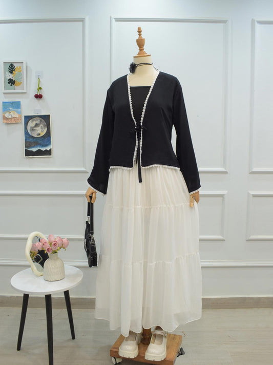 JASMINE - 4 TIERED WHITE CHIFFON SKIRT