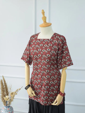ROSE BLOOM - MAROON FLORAL CORSET KURTI
