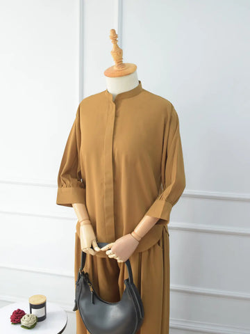 ZINNIA - MUSTARD OVERSIZED BUTTON DOWN SHIRT