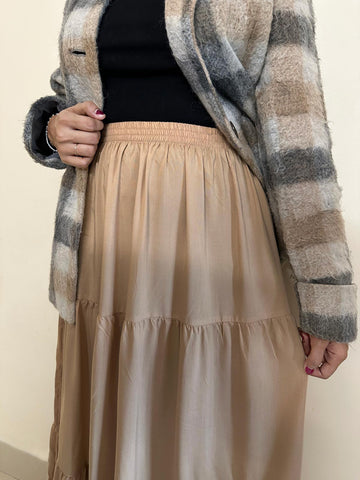 HAZELNUT - BEIGE 3 TIERED SKIRT