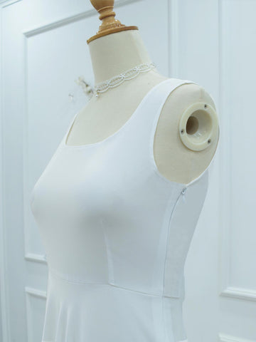 CLARA - WHITE SLEEVELESS LONG DRESS