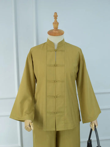 LIYANG - OLIVE MUSTARD MANDARIN CO-ORD
