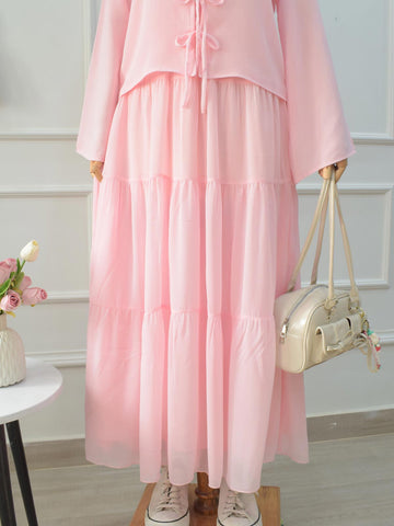 LYVIA - PASTEL PINK 4 TIERED CHIFFON SKIRT