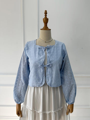 FELIA - BLUE TIE FRONT CUTWORK COVERUP
