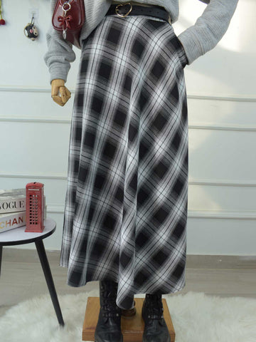 ASHEN WHITE - BLACK & WHITE CHECKERED SKIRT