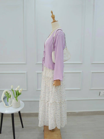 LAVENDER LOVE - FLORAL 3 TIERED CHIFFON SKIRT