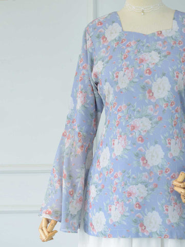 NERINA - PASTEL BLUE FLORAL FAIRY KURTI