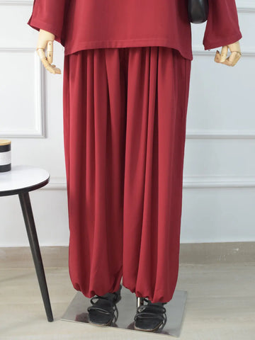 RAVELLE - MAROON BALLOON PANTS