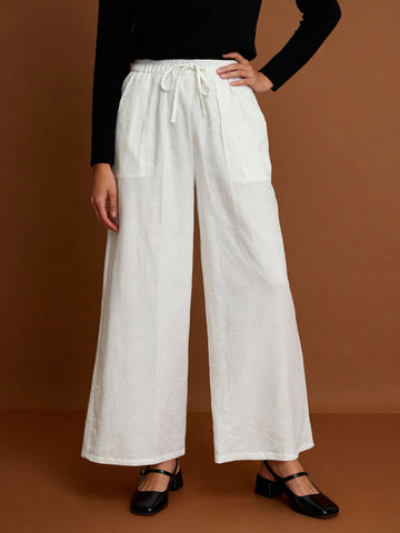 LINA - WHITE WIDE LEG PANTS