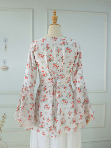 LIYANA - WHITE FLORAL FAIRY KURTI