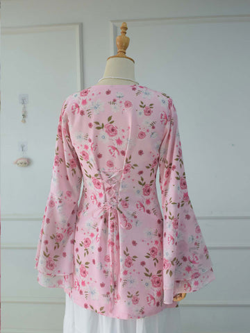 NAYARA - LIGHT PINK FLORAL FAIRY KURTI