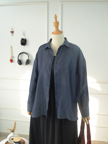 LUNEL - SOFT DENIM OVERSIZED BUTTON-DOWN SHIRT
