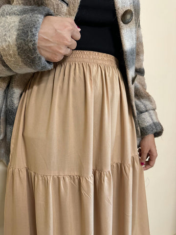 HAZELNUT - BEIGE 3 TIERED SKIRT