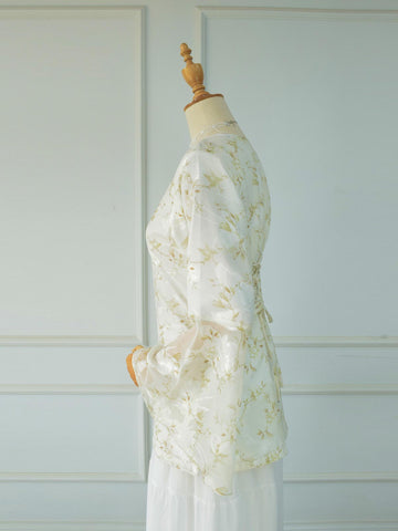 SOLENNE - PASTEL OLIVE FLORAL FAIRY KURTI