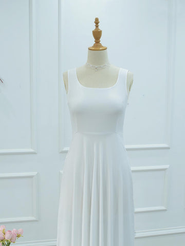 CLARA - WHITE SLEEVELESS LONG DRESS