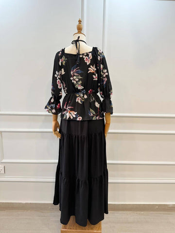 MIDNIGHT BLOOM - BlACK FLORAL BLOUSE