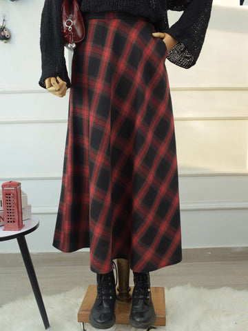 BLACK SCARLET - RED & BLACK CHECKERED SKIRT