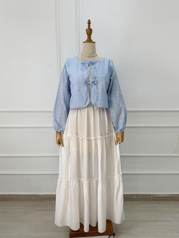FELIA - BLUE TIE FRONT CUTWORK COVERUP