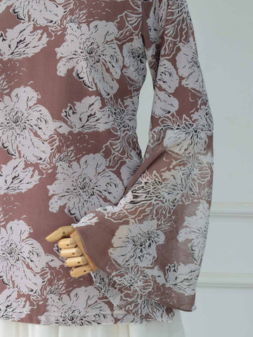 BRUNELIA - PINKISH BROWN FLORAL FAIRY KURTI