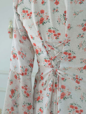 LIYANA - WHITE FLORAL FAIRY KURTI