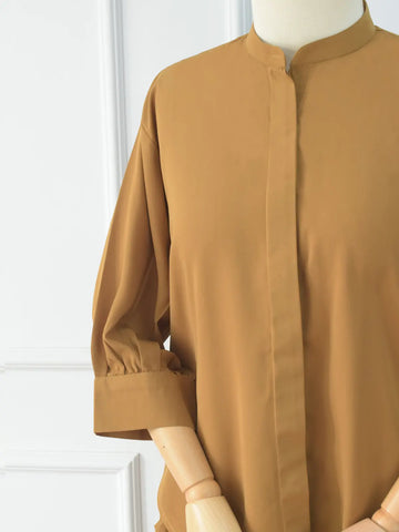 ZINNIA - MUSTARD OVERSIZED BUTTON DOWN SHIRT