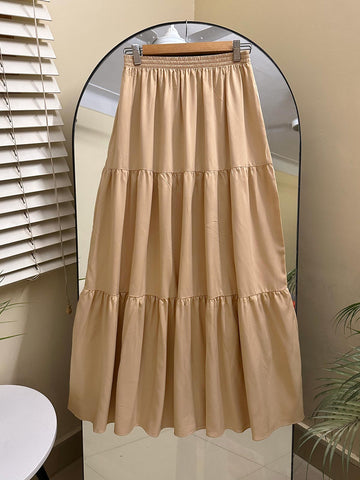 HAZELNUT - BEIGE 3 TIERED SKIRT