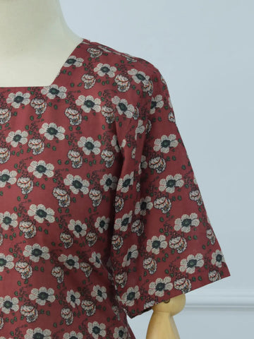 ROSE BLOOM - MAROON FLORAL CORSET KURTI