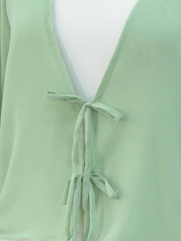 MINT AFFAIR - FRONT TIE MODEST COVERUP TOP