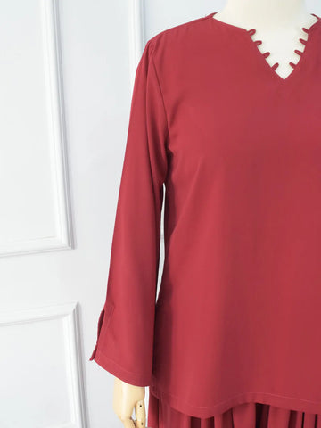 RAVELLE - MAROON TOP