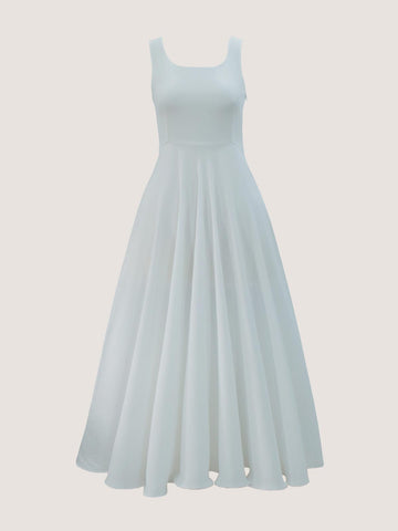 CLARA - WHITE SLEEVELESS LONG DRESS
