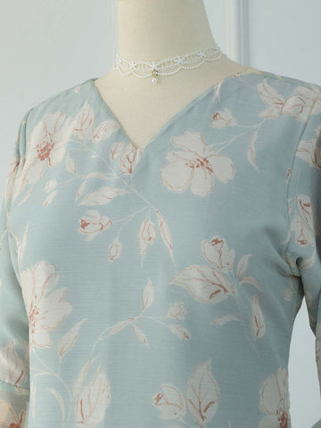 ALTHEA - LIGHT SEA GREEN FLORAL FAIRY KURTI