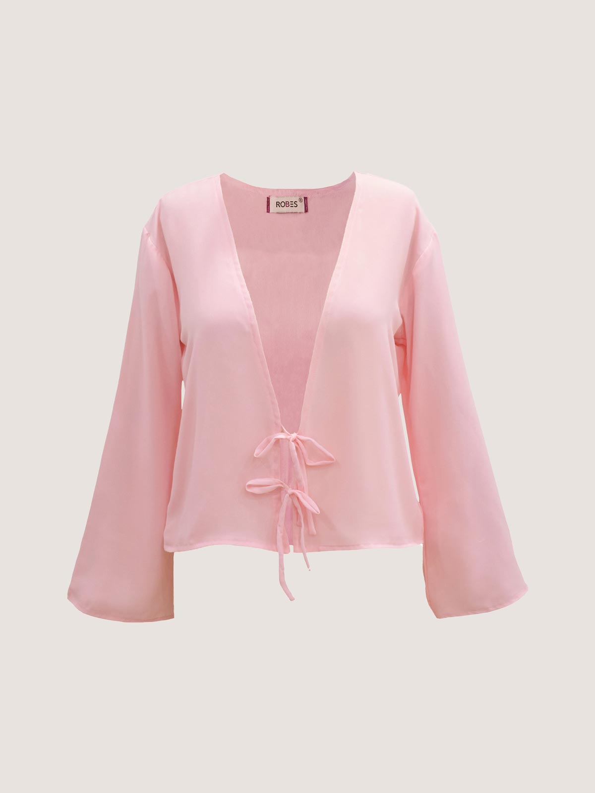 LYVIA - PASTEL PINK FRONT TIE COVERUP TOP