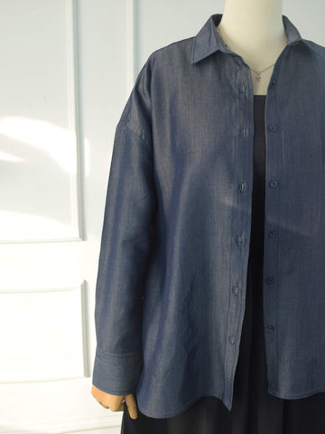 LUNEL - SOFT DENIM OVERSIZED BUTTON-DOWN SHIRT