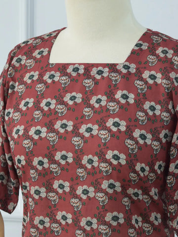 ROSE BLOOM - MAROON FLORAL CORSET KURTI