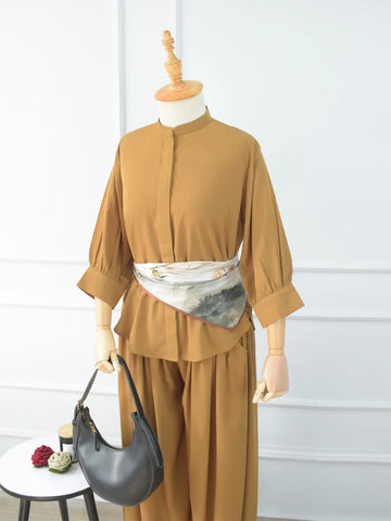 ZINNIA - MUSTARD OVERSIZED BUTTON DOWN SHIRT