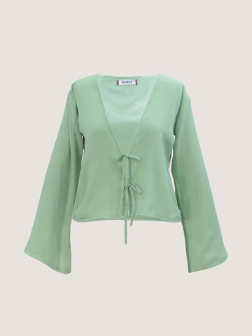 MINT AFFAIR - FRONT TIE MODEST COVERUP TOP