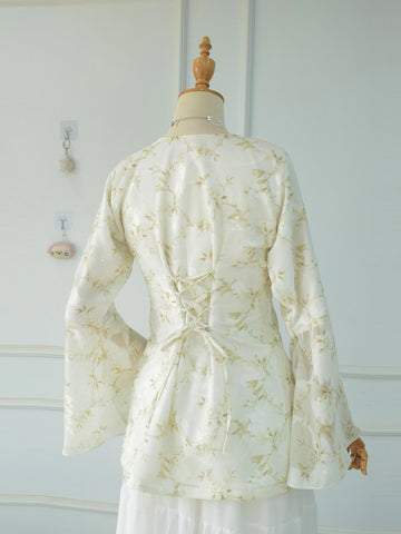 SOLENNE - PASTEL OLIVE FLORAL FAIRY KURTI