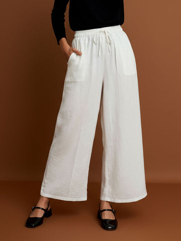 LINA - WHITE WIDE LEG PANTS