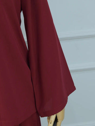MEILIN - MAROON MANDARIN TOP