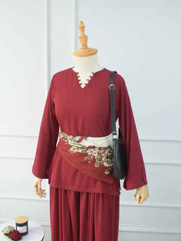 RAVELLE - MAROON BALLOON PANTS