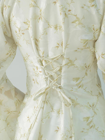 SOLENNE - PASTEL OLIVE FLORAL FAIRY KURTI