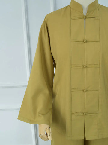 LIYANG - OLIVE MUSTARD MANDARIN CO-ORD