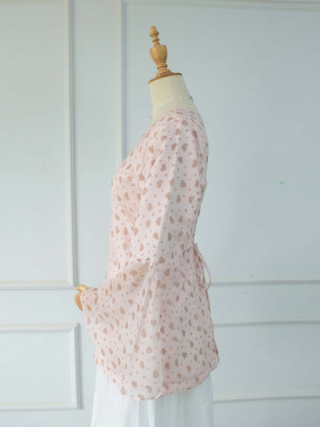 CALISTA - PEACHY PINK HEART PRINTED FAIRY KURTI