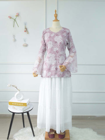 SERINA - MAUVE FLORAL FAIRY KURTI