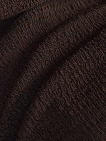 BRUNISH - BROWN TEXTURED ASYMMETRICAL TOP