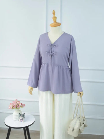 DOVE textured off-white wide-leg pants front view