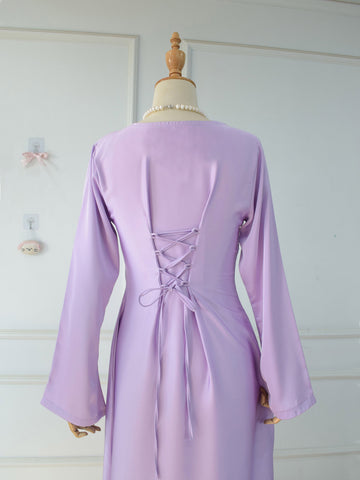 ELYSIA - LILAC SILK CAPE DRESS