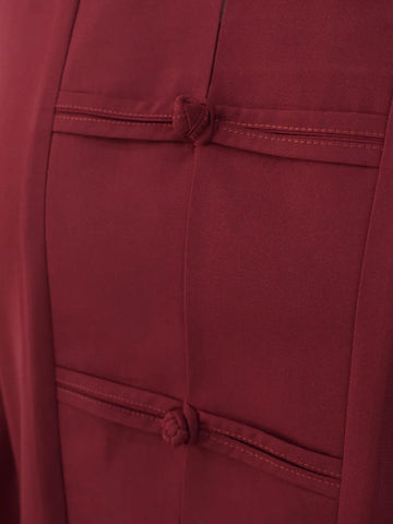MEILIN - MAROON MANDARIN TOP