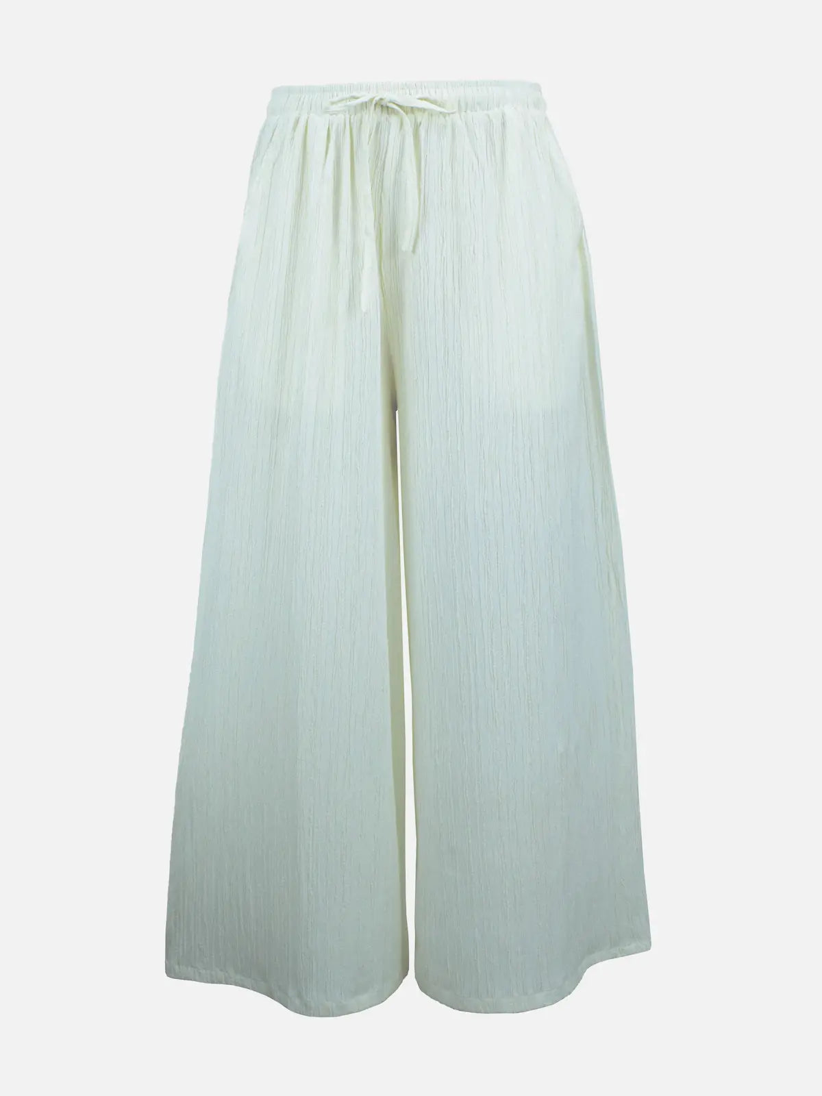 DOVE textured off-white wide-leg pants product image