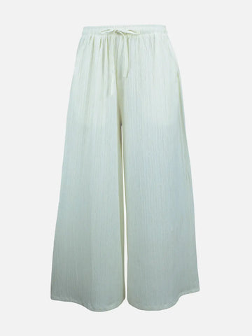 DOVE textured off-white wide-leg pants product image